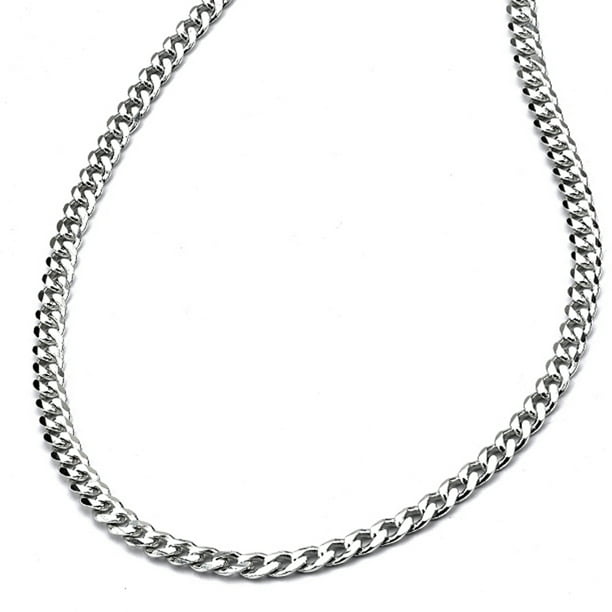 925 Sterling Silver Concave Beveled Curb Chain Necklace in Silver Choice of Lengths 18 20 22 24 16 and Variety of mm Options 